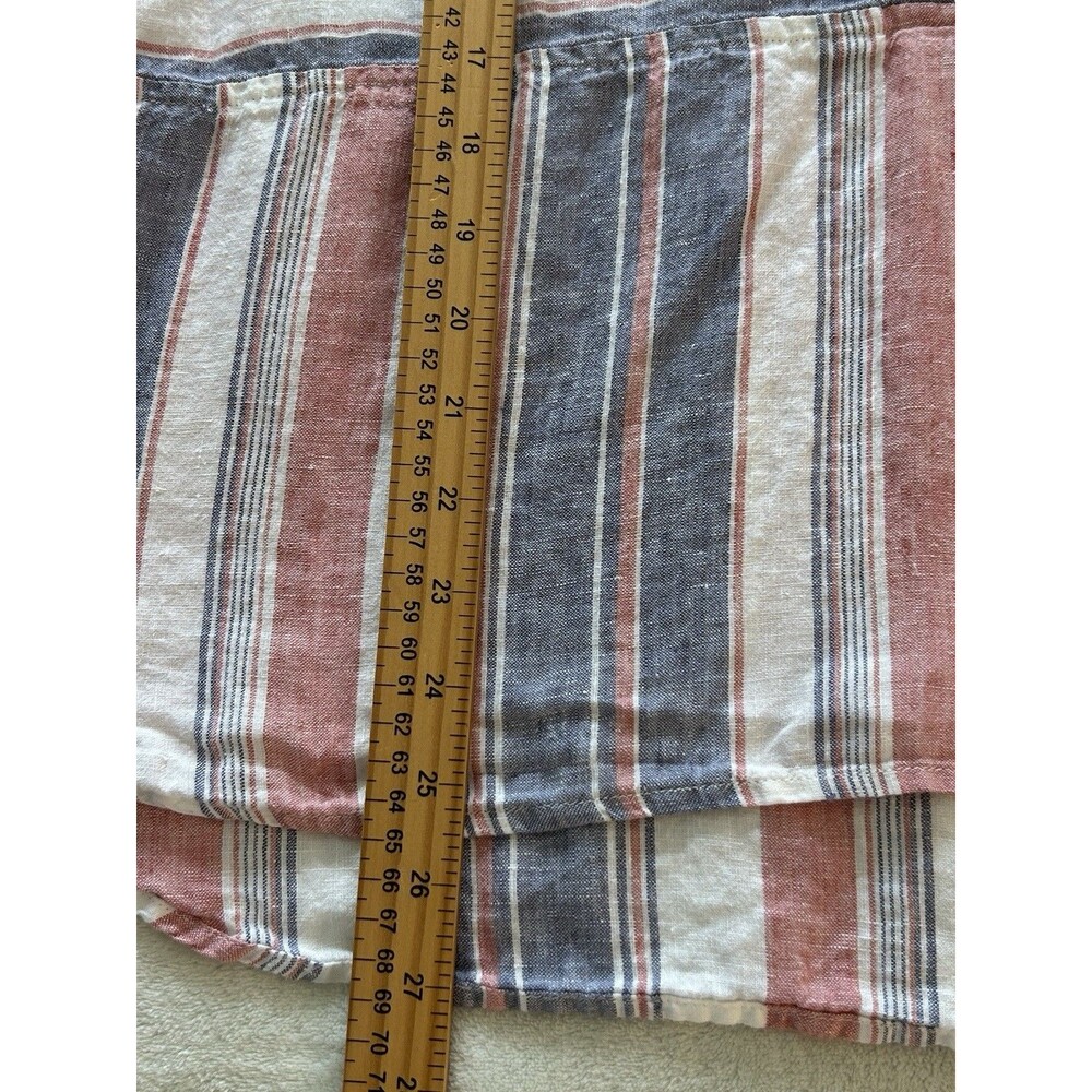 Marc New York Linen Shirt Large White Red Blue Button Front Lightweight Flowy - Picture 6 of 10